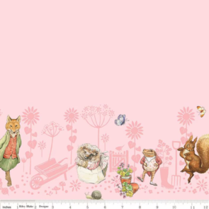 Riley Blake Peter Rabbit & friends -  Border Print - Pink