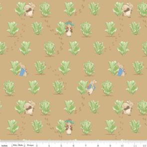 Riley Blake Peter Rabbit and Benjamin Bunny - Lettuce Patch - Tan