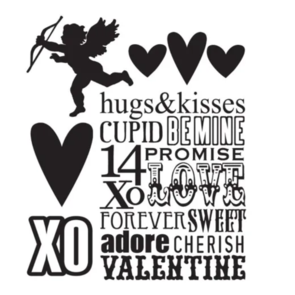 Stampers Anonymous Tim Holtz Cling Stamps 7"X8.5"-Valentine Silhouettes