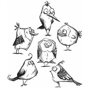 Stampers Anonymous Tim Holtz Stamp Set - Bird Crazy