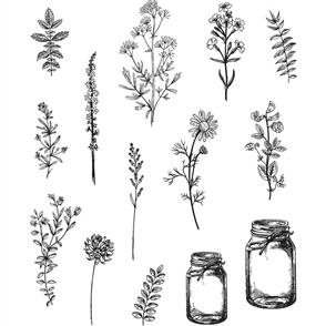 Stampers Anonymous Tim Holtz Stamp Set - Flower Jar 14/pkg