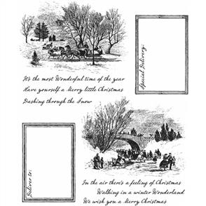 Stampers Anonymous Tim Holtz - Cling Stamps 7"X8.5" - Scenic Holiday
