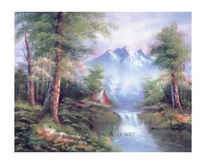 Collection D'Art Tapestry Canvas 40X50 Misty Mountain Scene