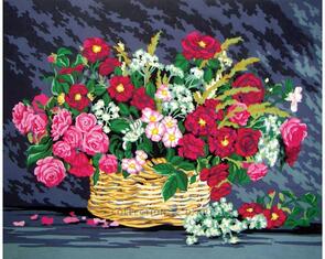 Collection D'Art Tapestry Canvas 50X60 A Basket Of Flowers