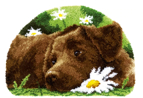 Vervaco Latch Hook Kit - Chocolate labrador