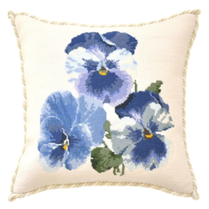 Elizabeth Bradley Tapestry Kit - Pansies - Cream