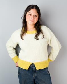 Alpaca Yarns 3300 Halo Sweater with Contrasts - Knitting Pattern / Kit