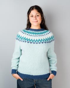 Alpaca Yarns 3302 Halo Fair Isle Sweater - Knitting Pattern / Kit