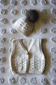 Lisa F Baby Cakes BC107 Piper Vest and Hat - Knitting Pattern / Kit