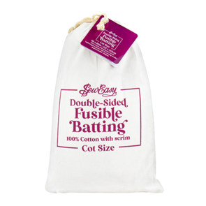 Sew Easy Fusible Batting 100% Cotton Adhesive 220gsm Cot Size 127 x 152cm