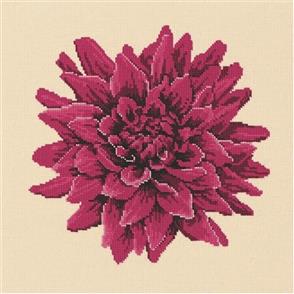 Elizabeth Bradley Tapestry Kit - Dahlia (Cream Background Wool)