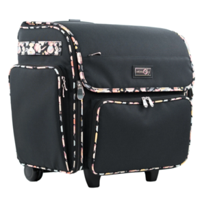 Everything Mary Deluxe Rolling Craft Tote - Black Floral