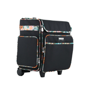 Everything Mary Classic Rolling Craft Tote - Black Floral