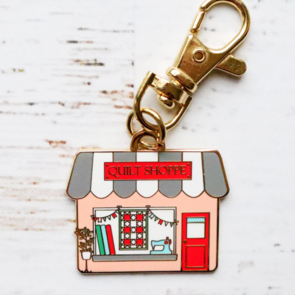 Flamingo Toes Enamel Charm - Quilt Shoppe Main Street