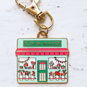 Flamingo Toes Enamel Charm - Flower Market Main Street