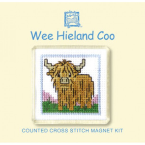 Textile Heritage Cross Stitch Kit Fridge Magnet – Wee Hieland Coo