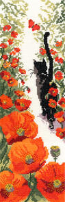 Bothy Threads Cross Stitch Kit - Follow Me 3 (Cat & Poppies)