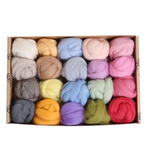 Ashford Corriedale Fibre Sampler Pack #1 - 20 Colours - Light