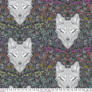 Free Spirit Tula Pink - Graywork || Wolf of Pink Street - Carbon  (Minky)
