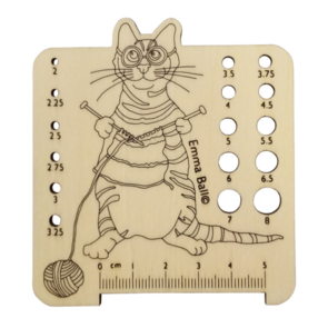 Emma Ball Kittens in Mittens - Wooden Needle Gauge