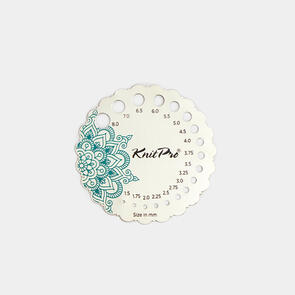 Knitpro Mindful Sterling Silver Plated Metal Needle Gauge