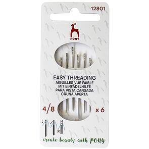 Pony Easy Threading Needles, Size 4/8, 6/Pkg