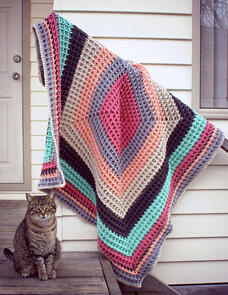 Holland Designs Crochet Pattern - Squared Reversible Waffle Blanket