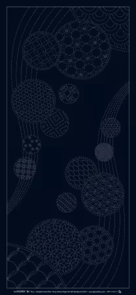 QH Textiles Wagara Sashiko Panel Part 10 Windchimes Navy