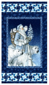 Northcott Father Christmas - Navy - Panel