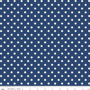 Riley Blake Cath Kidson Signature Collection  || Button Spot - Navy