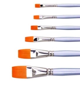 Jasart Golden Synthetic Brushes - Short Flat