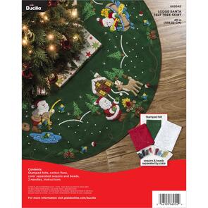 Bucilla Felt Applique Kit, Tree Skirt - Lodge Santa