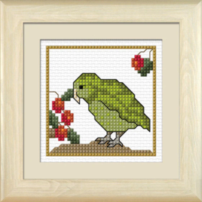 Lyn Manning Cross Stitch Kit - New Zealand Birds - Kakapo, the Ground Owl