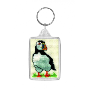 Textile Heritage Cross Stitch Kit Key Ring - Puffin
