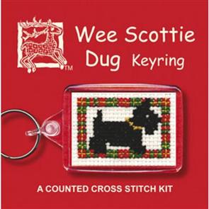 Textile Heritage Cross Stitch Kit Key Ring - Scottie Dog