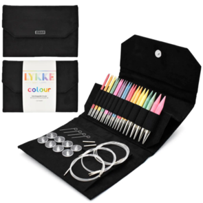 Lykke Colour 5" Interchangeable Circular Needle Set - Black Vegan Suede