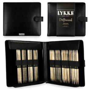 Lykke Driftwood Double Pointed 6" Set LARGE -Black Faux