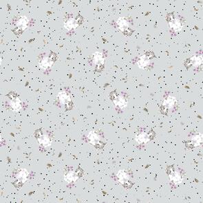 Maywood Whisker & Paws ||  Tiny Flowers - Cats - Grey