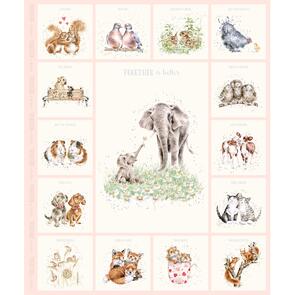 Maywood Together is Better || Elephant Panel 36" - Pale Pink Frame