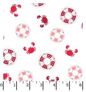 Maywood Vintage Boardwalk Ultra White/Red Preservers & Crabs