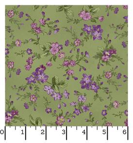 Maywood Aubergine Trailing Flowers Green