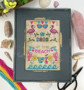 Tiny Modernist Cross Stitch Cross Stitch Chart - Meet Me At The Beach