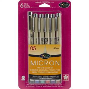 Pigma Micron Pens - 05 - 0.45mm 6/Pkg