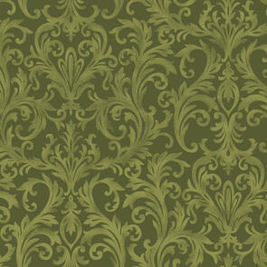 Maywood Roses On The Vine /Marti Michell Rov Dark Green Elegant Scroll