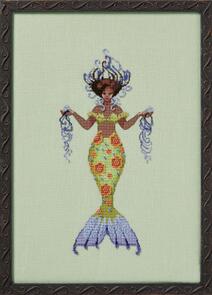 Mirabilia Cross Stitch Chart, Waterlillies + Bead Pack - Belize Mermaid