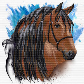 Needle Art World No-Count Cross Stitch Kit - Stallion Groom