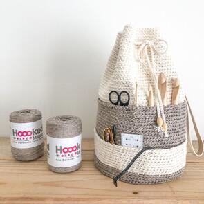 Hoooked Eco Barbante Milano : Jonkoping Bag - Almond & Taupe