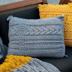 Hoooked RibbonXL Solid: Sesimbra Cushion - Stone Grey