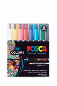 Uni Posca 0.7mm 8 Pack - Assorted