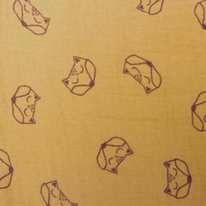 Domotex Printed Double Gauze 100% Cotton - 130gsm Brown Fox